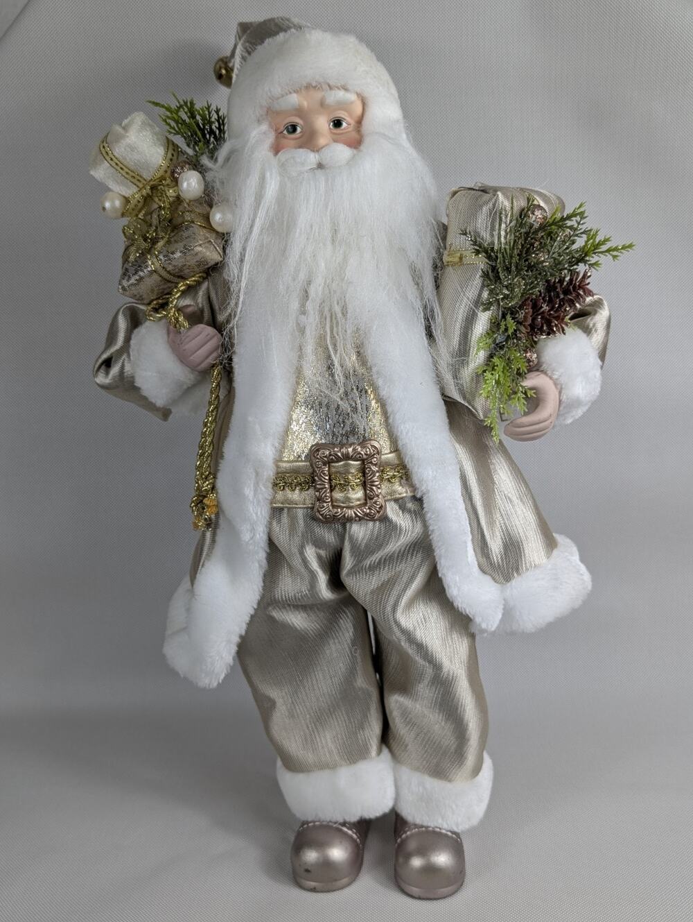34th & Pine Gold And Silver Tall Santa Claus Approx 19 Inches